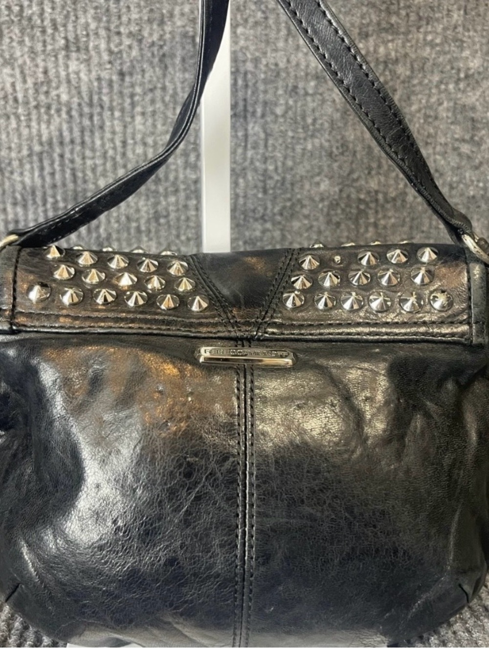 Rebecca Minkoff Black Studded Leather Crossbody Bag - Picture 4 of 6